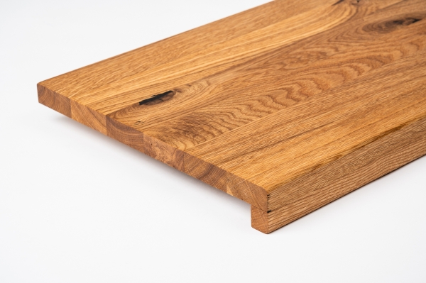 Stair tread Anti-slip Oak Wild Oak DL solid 20mm oiled with rubber lip